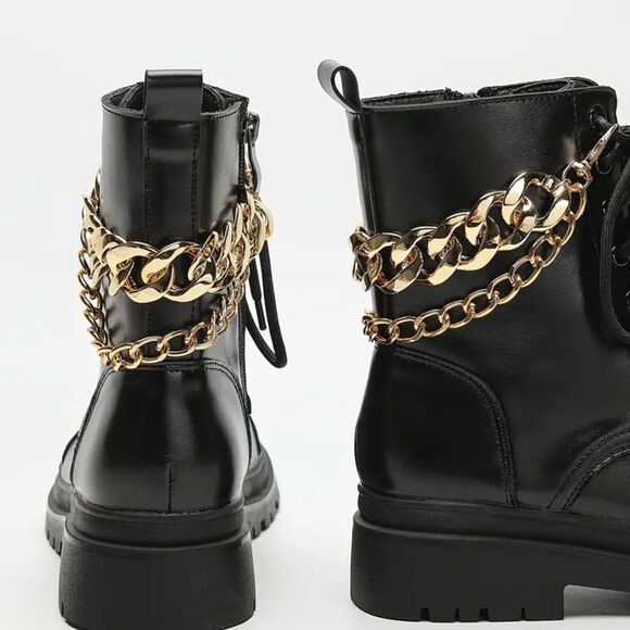 Gold Chain Boot Anklet – Edgy Statement Shoe Accessory for Boots & Heels - Picture 3 of 8